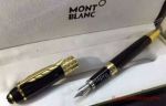 Replica Montblanc Writers Edition Daniel Defoe Fountain Pen Black & Gold Clip